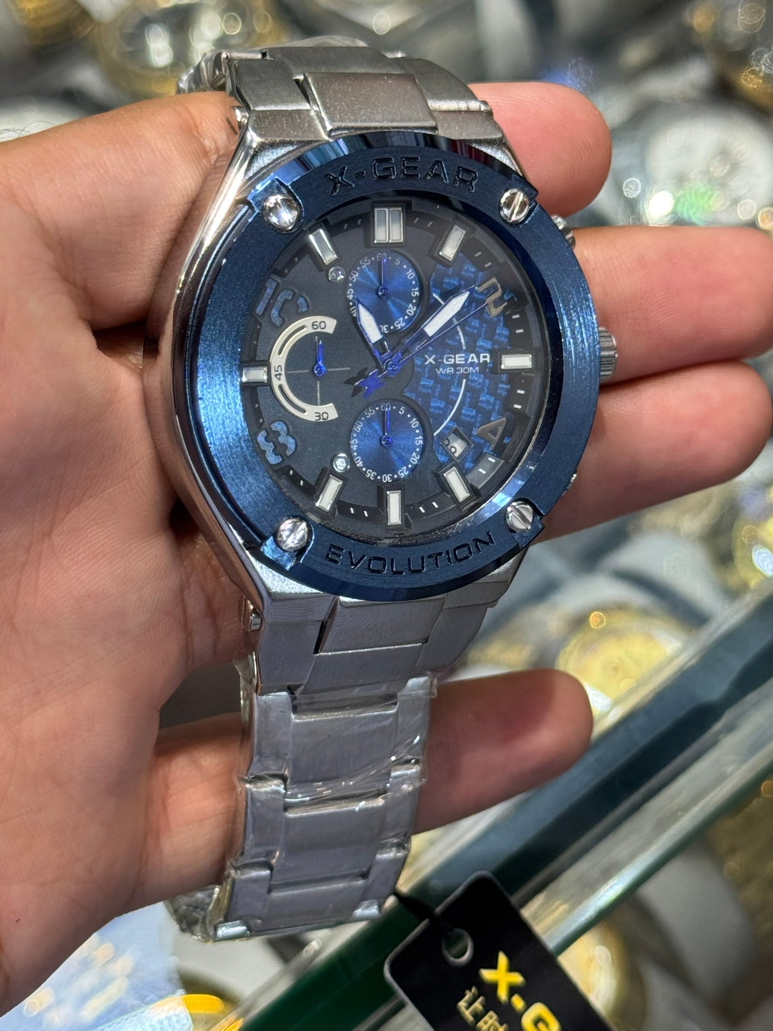 X-Gear Evolution Men's Analog Watch – Premium Stainless Steel, Dual Tone Dial - 1 Year Warranty